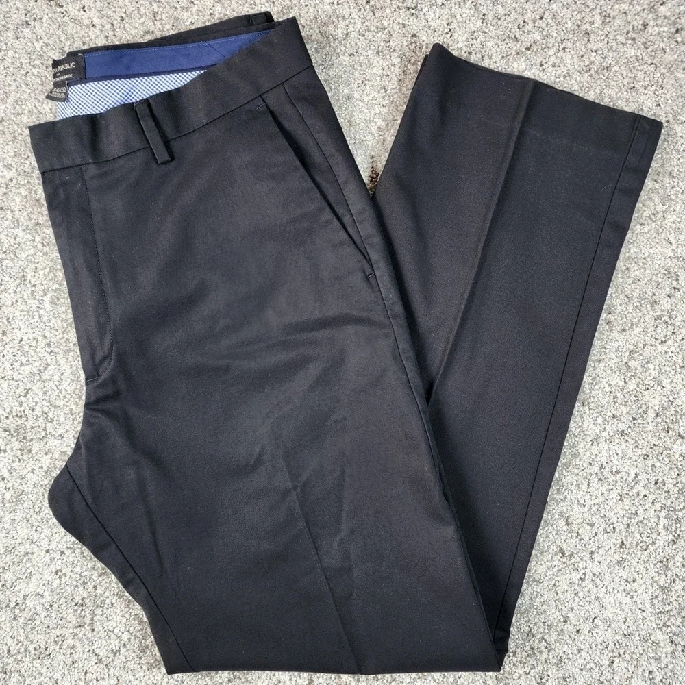 Banana Republic Chino Dress Pants Mens 34x32 Slim Fit Non-Iron Black Excellent